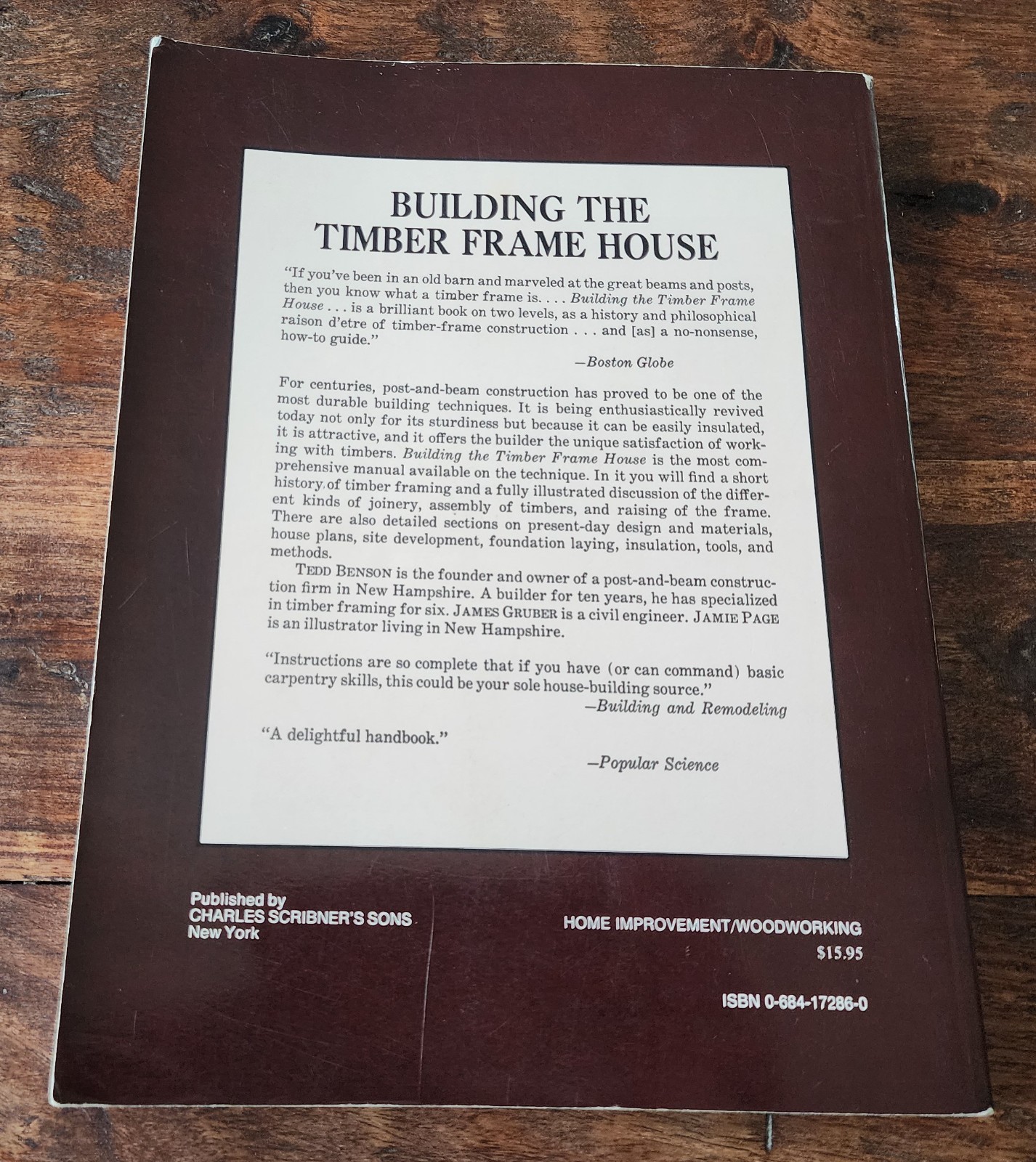 Building The Timber Frame House Book By Tedd Benson The Revival Forgotten Craft