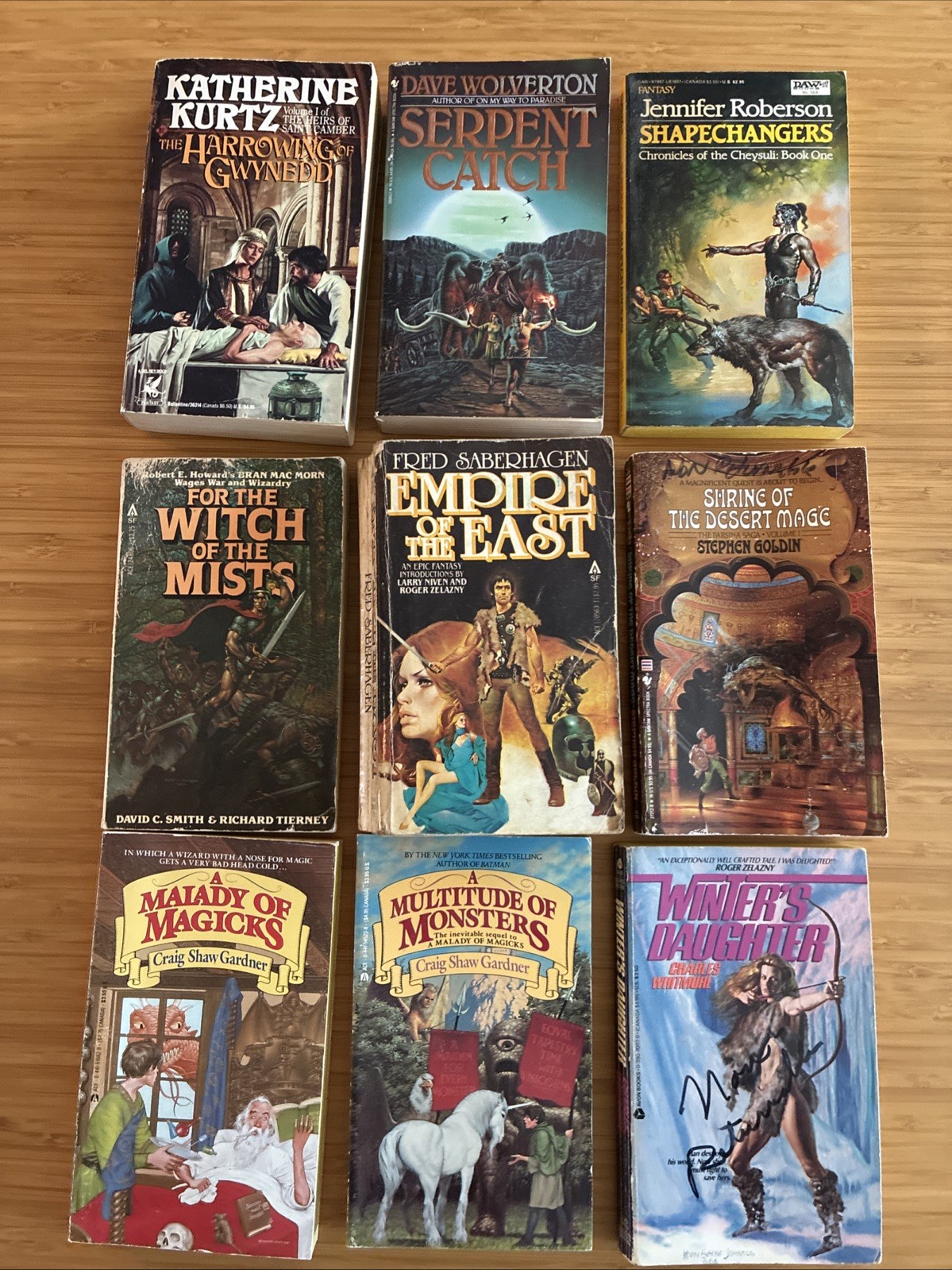 Lot of 9 Fantasy Assorted PB from the 1980s in GOOD condition Sci-Fi related EE