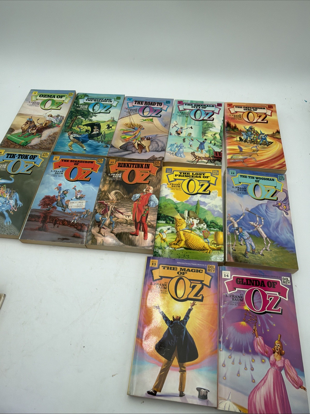 Lot of 12 Wonderful Oz Books 3-14 L Frank Baum Del Rey Ballantine Books