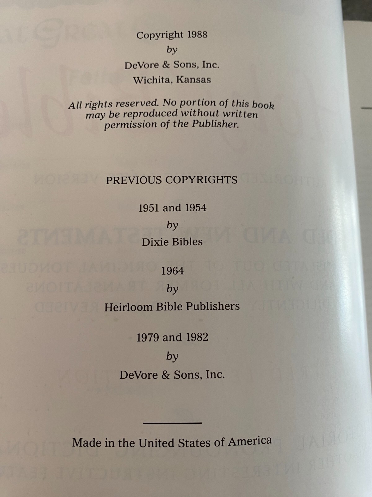 Heirloom Family Holy Bible KJV Red Letter Morrison Funeral Home Tuscumbia 5+ lbs
