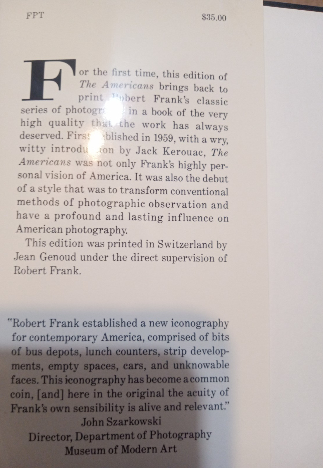 Robert Frank: The Americans–Photographs by Robert Frank–1959 Hardcover