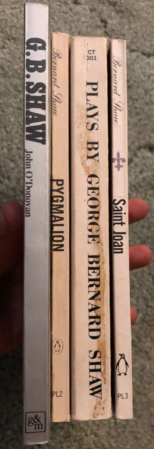 George Bernard Shaw, lot of 4 books, Saint Joan, Pygmalion, Candida