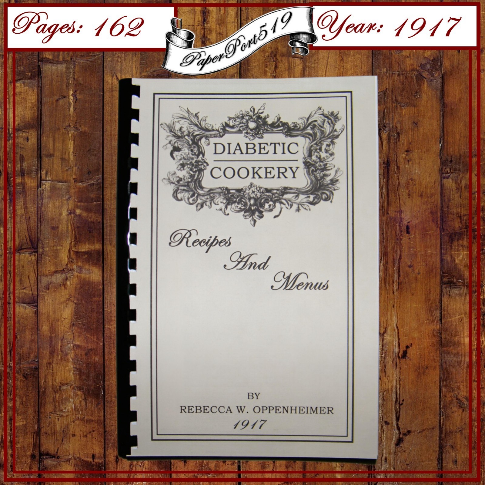 1917 Diabetic Cookery Vintage Cook Book 162 Pages