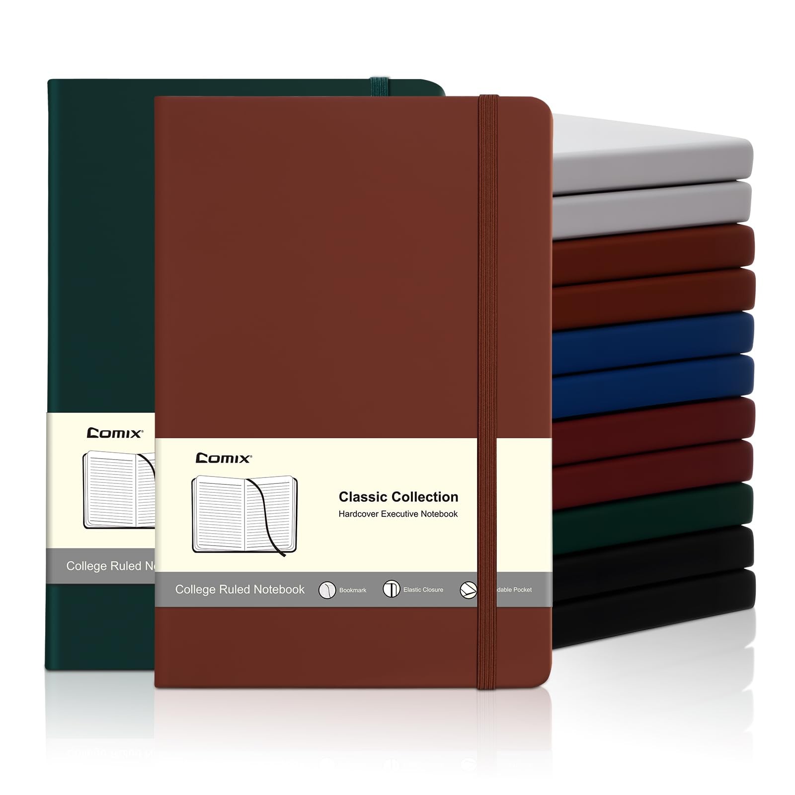 12 Pack Lined Journal Notebooks for & Men, 240 Pages, Medium 5.5″ x 8.3″, Har…
