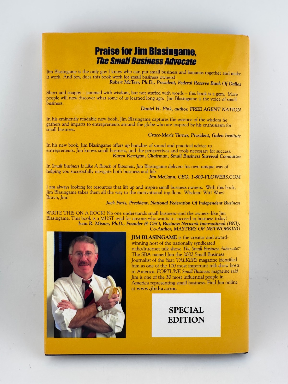Small Business Is Like a Bunch of Bananas Jim Blasingame Hardcover