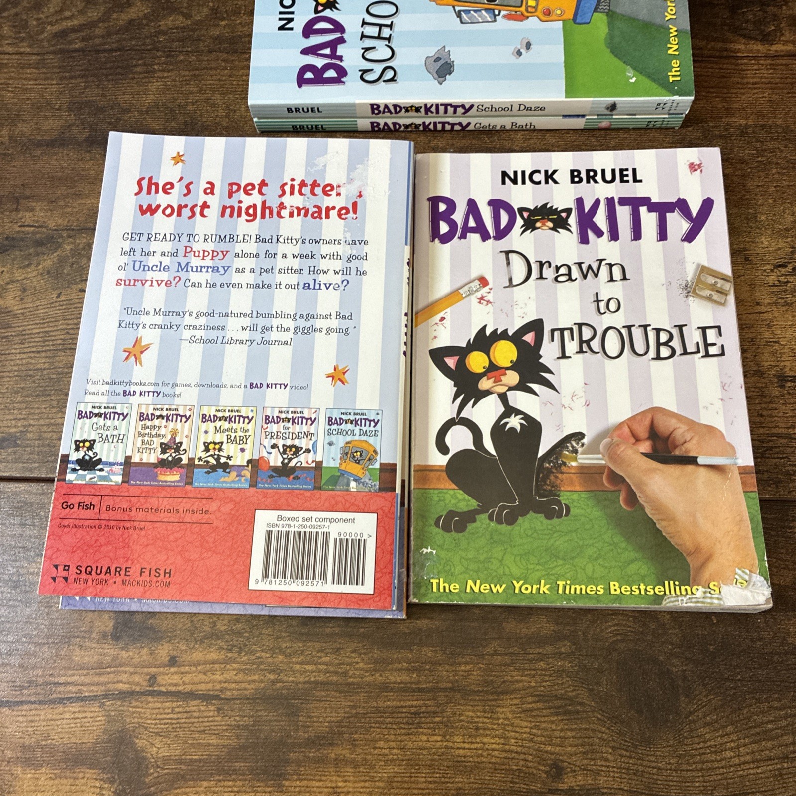 Lot of 5 Bad Kitty Paperback Books by Nick Bruel First Square Fish Edition