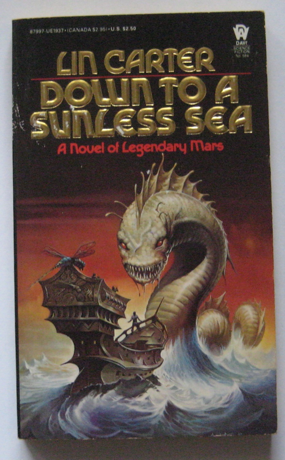 Down to a Sunless Sea Lin Carter PB 1st Daw 584 (1984)