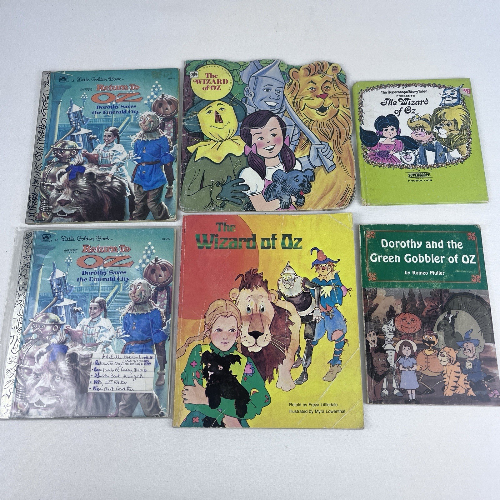 The Wizard of Oz Vintage Collectible Children’s Fiction Books Lot of 6 Disney US