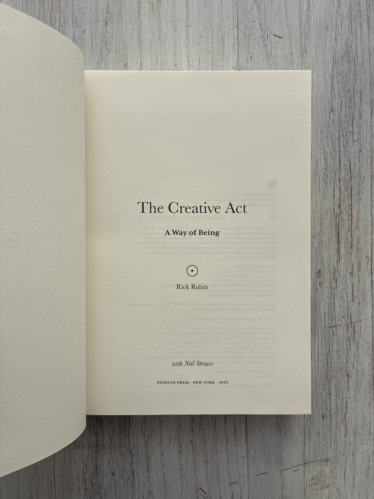 SIGNED Creative Act A Way of Being Rick Rubin First Edition 1st Hardcover 2023
