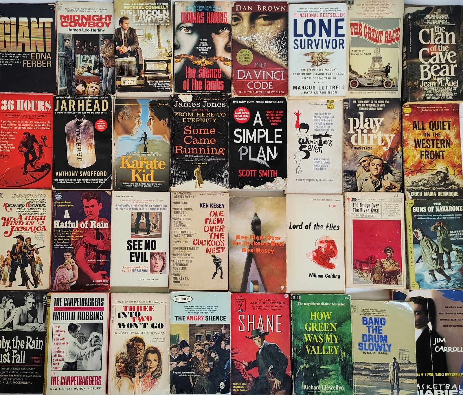Paperback Book Lot Of 32 Movie Tie-Ins Adaptations From 1950s Thru 2000s