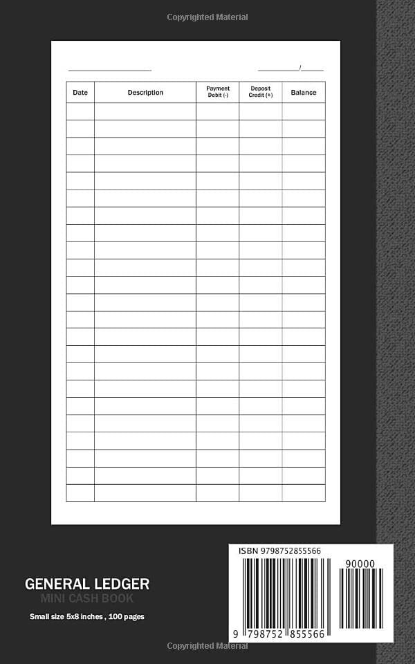 General Ledger Mini Cash Book: Small Ledger Book, 120 pages , 5×8 inches