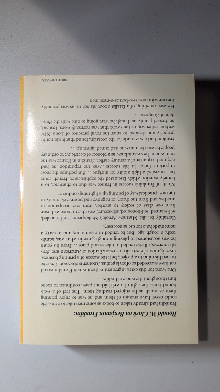 Benjamin Franklin (A Biography) by Ronald W. Clark Random House First Edition