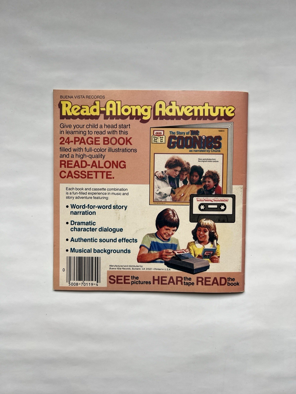 The Story Of The Goonies 169DC Vintage 1985 Warner Bros Read-Along PB Book