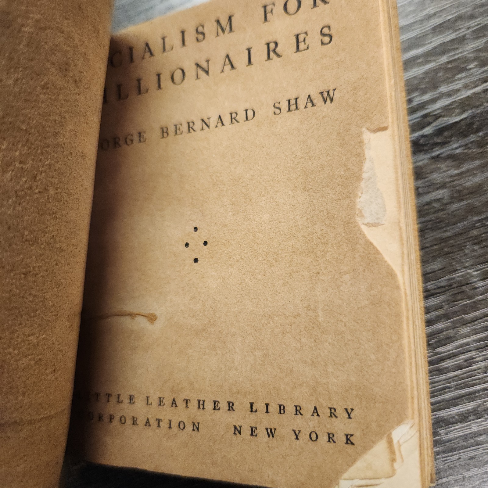Vintage Socialism For Millionaires George Bernard Shaw Little Leather Library