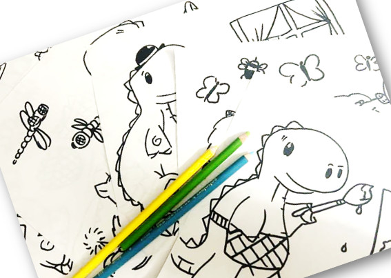 DIGITAL- 2025 Merrick B&W Children’s Dinosaur Coloring Book *PRINT REQ’D* 26 pgs