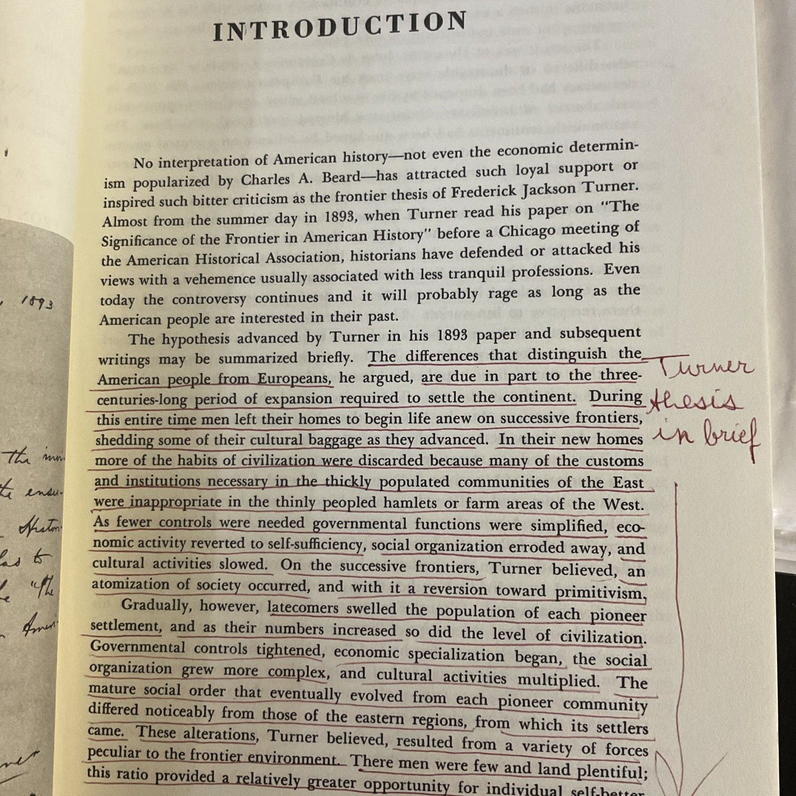 THE FRONTIER THESIS: VALID INTERPRETATION OF AMERICAN By Ray Allen Billington