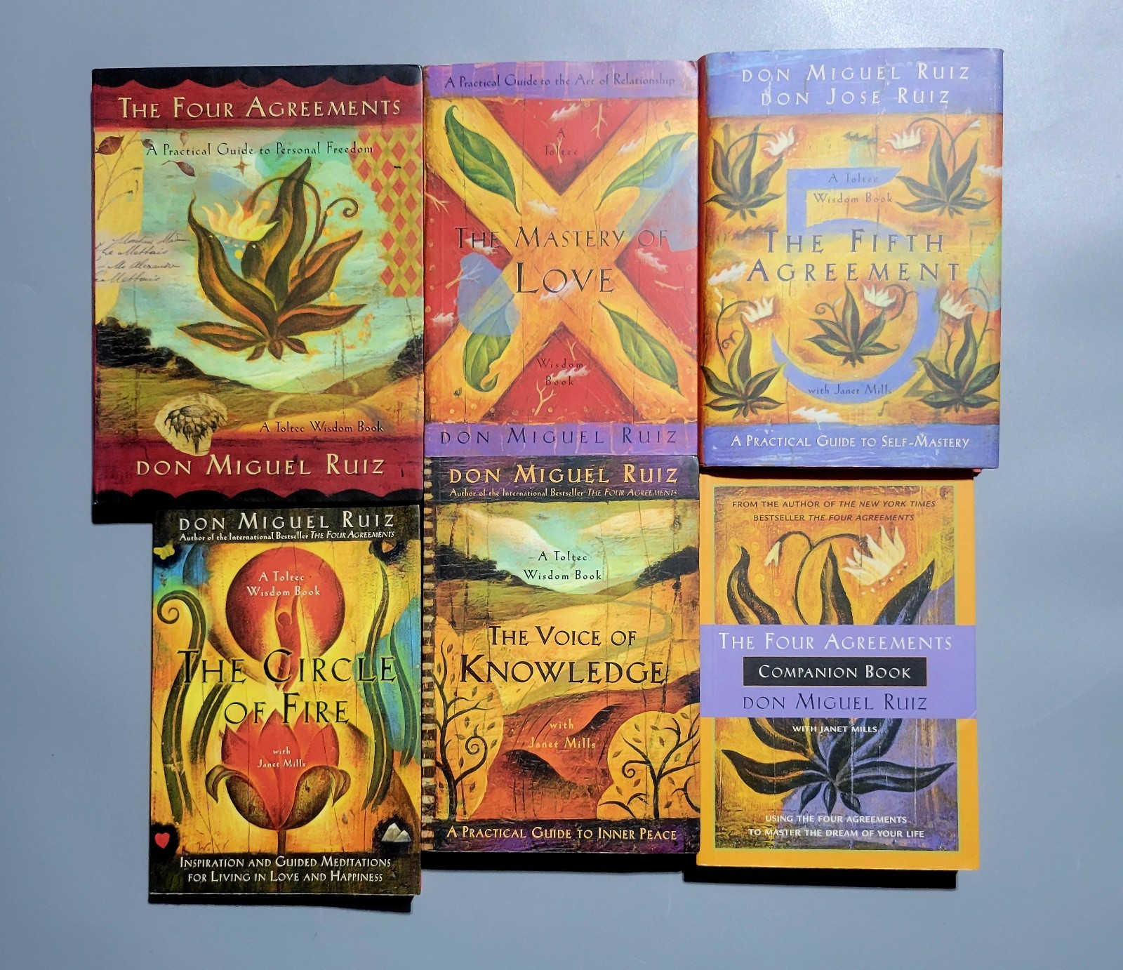 A Toltec Wisdom 6 Books Set – Don Miguel Ruiz – PB/HC – VG