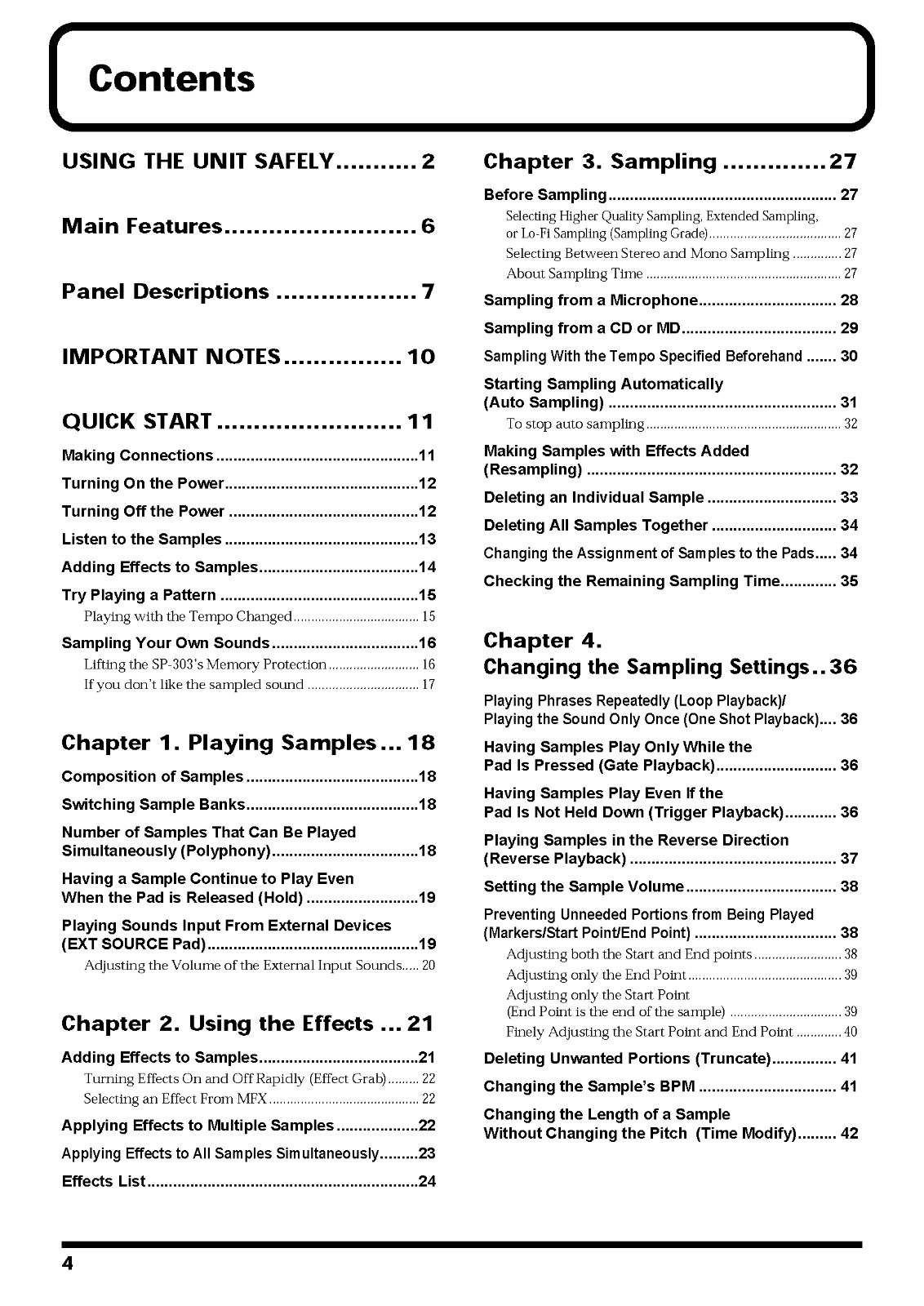 Boss SP-303 Instruction Manual: 77 Pages Spiral Bound with Protective Covers!