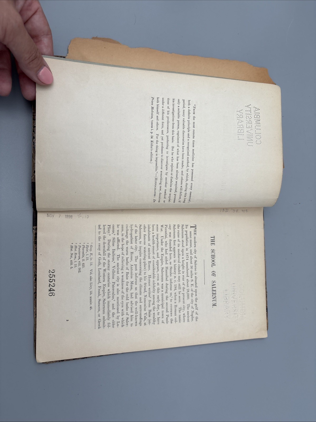 Antique Book School of Salernum: An Historical Sketch of Mediaeval Medicine 1883