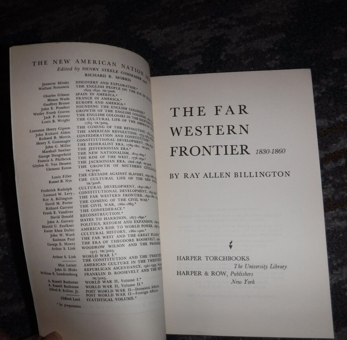 The Far Western Frontier 1830-1860. by Ray Allen Billington