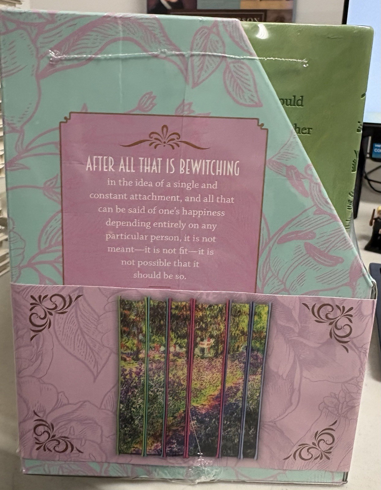 Jane Austen 6 Book Faux Leather Bound Set with Decorative Pages NEW