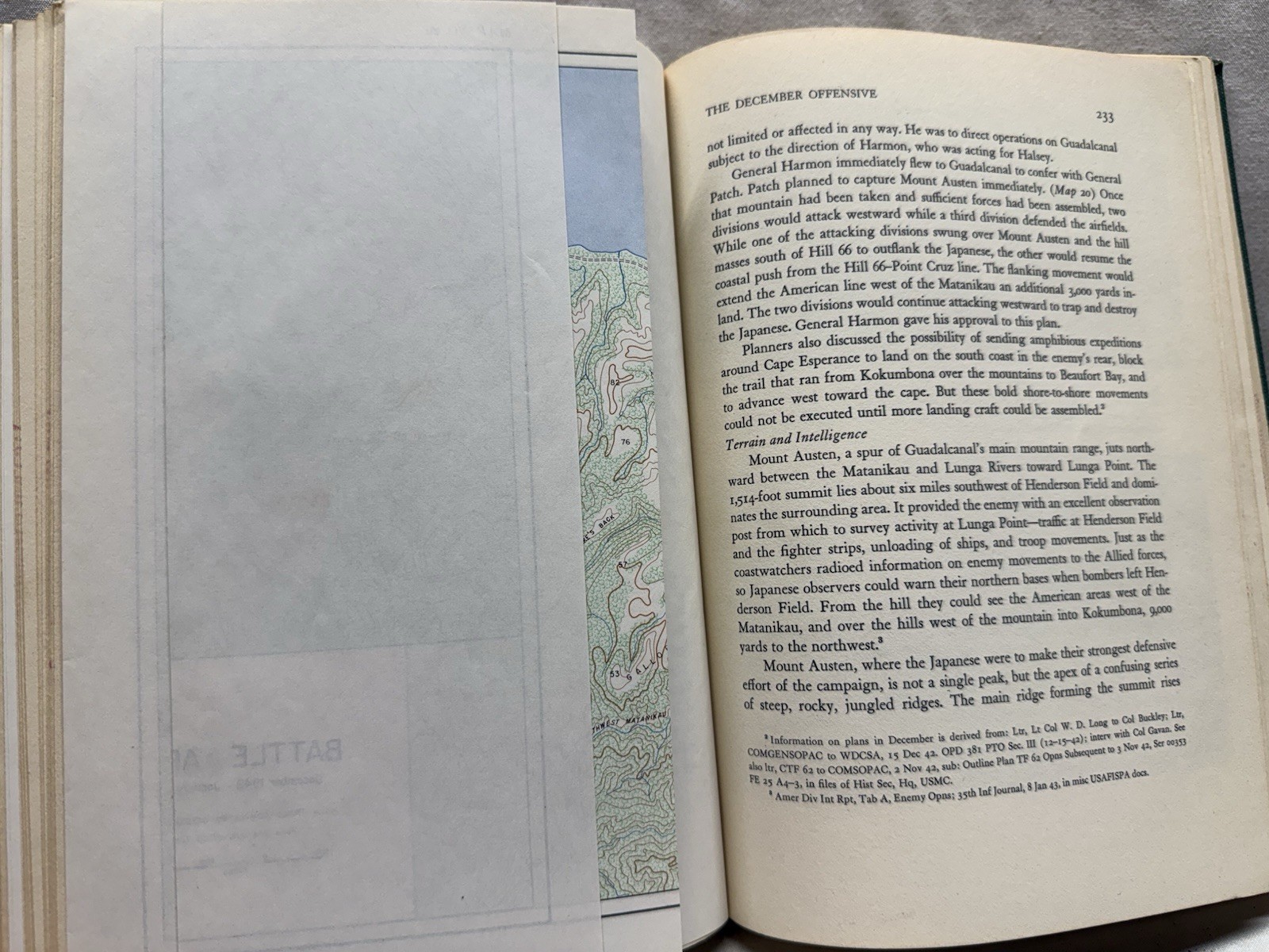 U.S. Army World War II (Green 1949 HC Book) War In Pacific: Guadalcanal ~ Maps