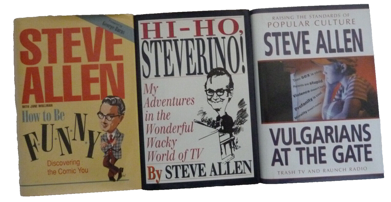 THREE (3) STEVE ALLEN hardbacks: 1 Allen signed, 1 Meadows signed