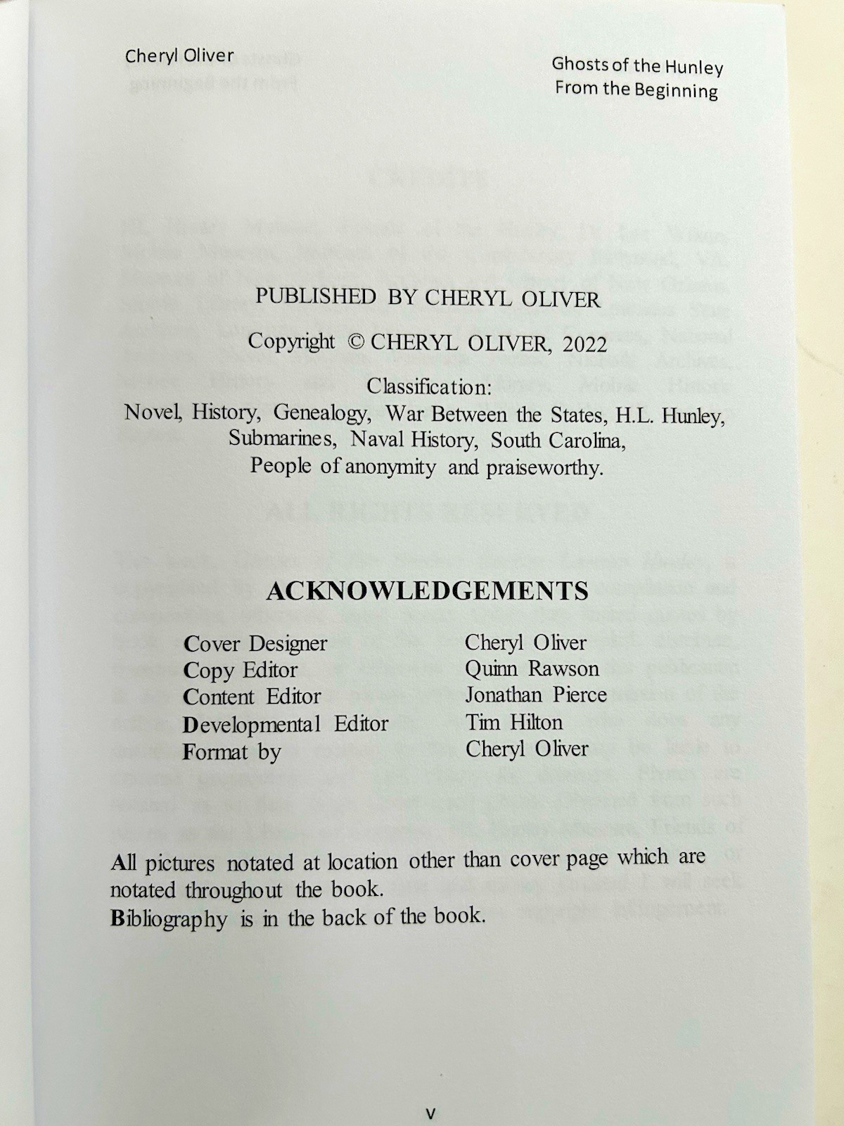 Ghosts of the Hunley From the Beginning 2002 Cheryl Oliver softcover