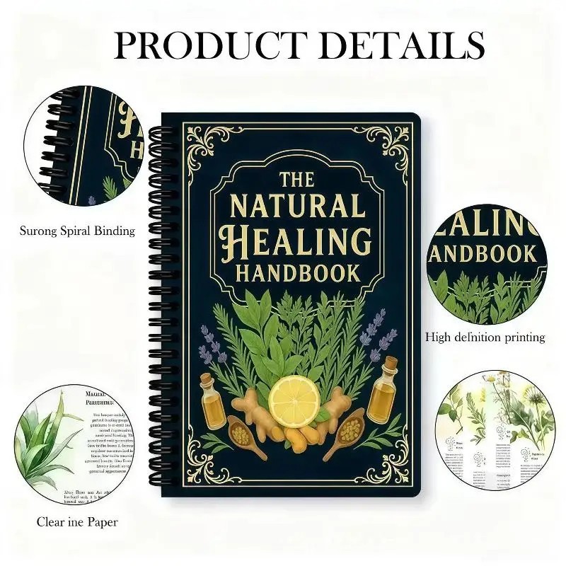 The Natural Healing Handbook, Spiral-Bound Guide For Herbal Remedies And Natural