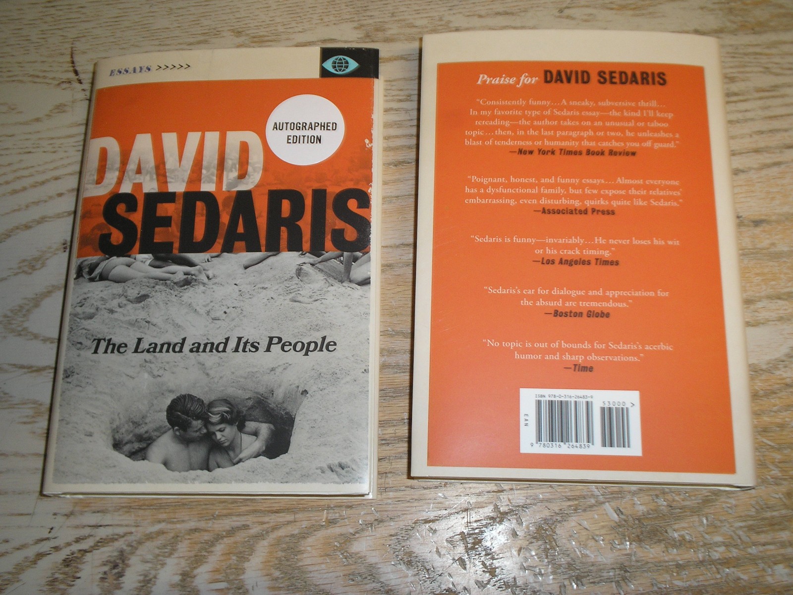 SIGNED 1st print THE LAND AND ITS PEOPLE : Essays by David Sedaris New Hardcover