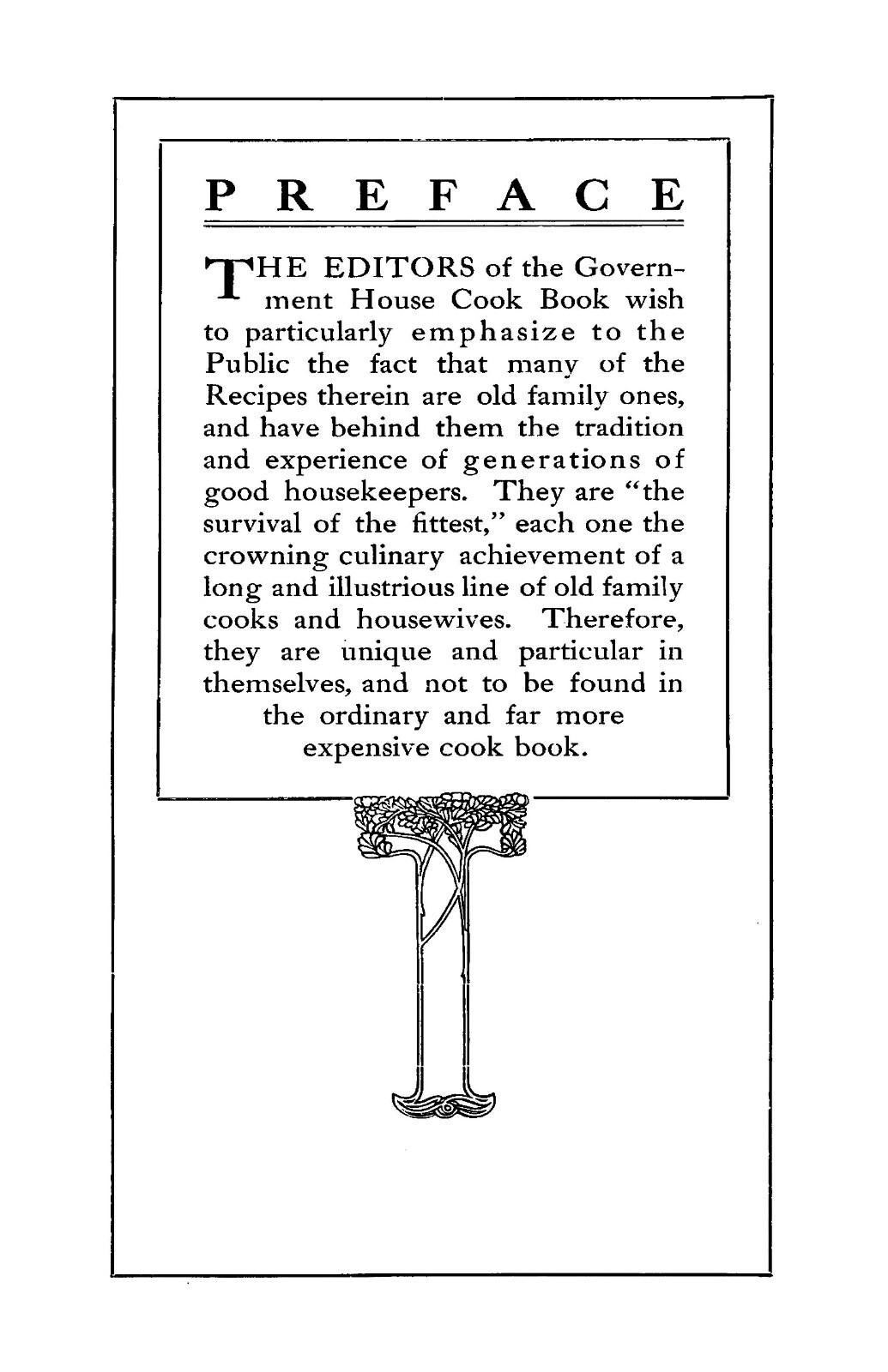 1915 Government House Vintage Cook Book 120 Pages