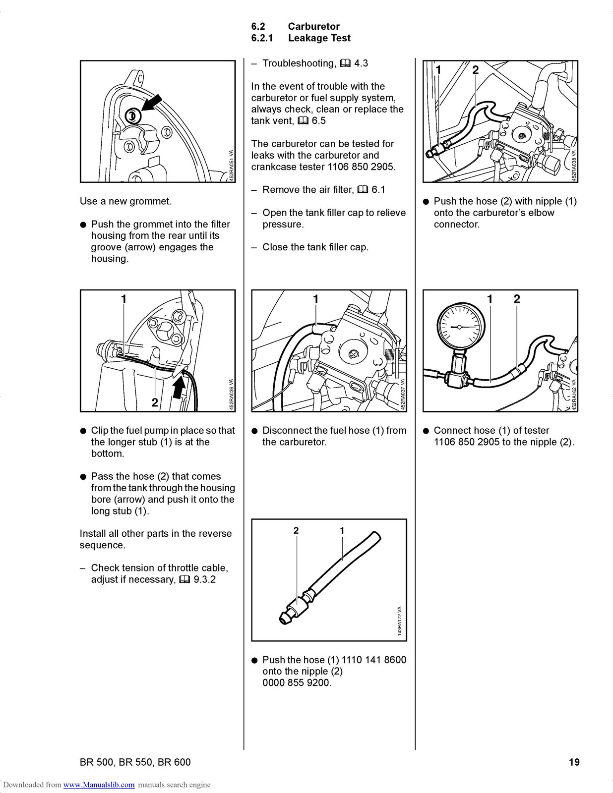 STIHL BR 500 550 600 Backpack Blower Service Manual 2009 – WIRE BOUND – COVERS