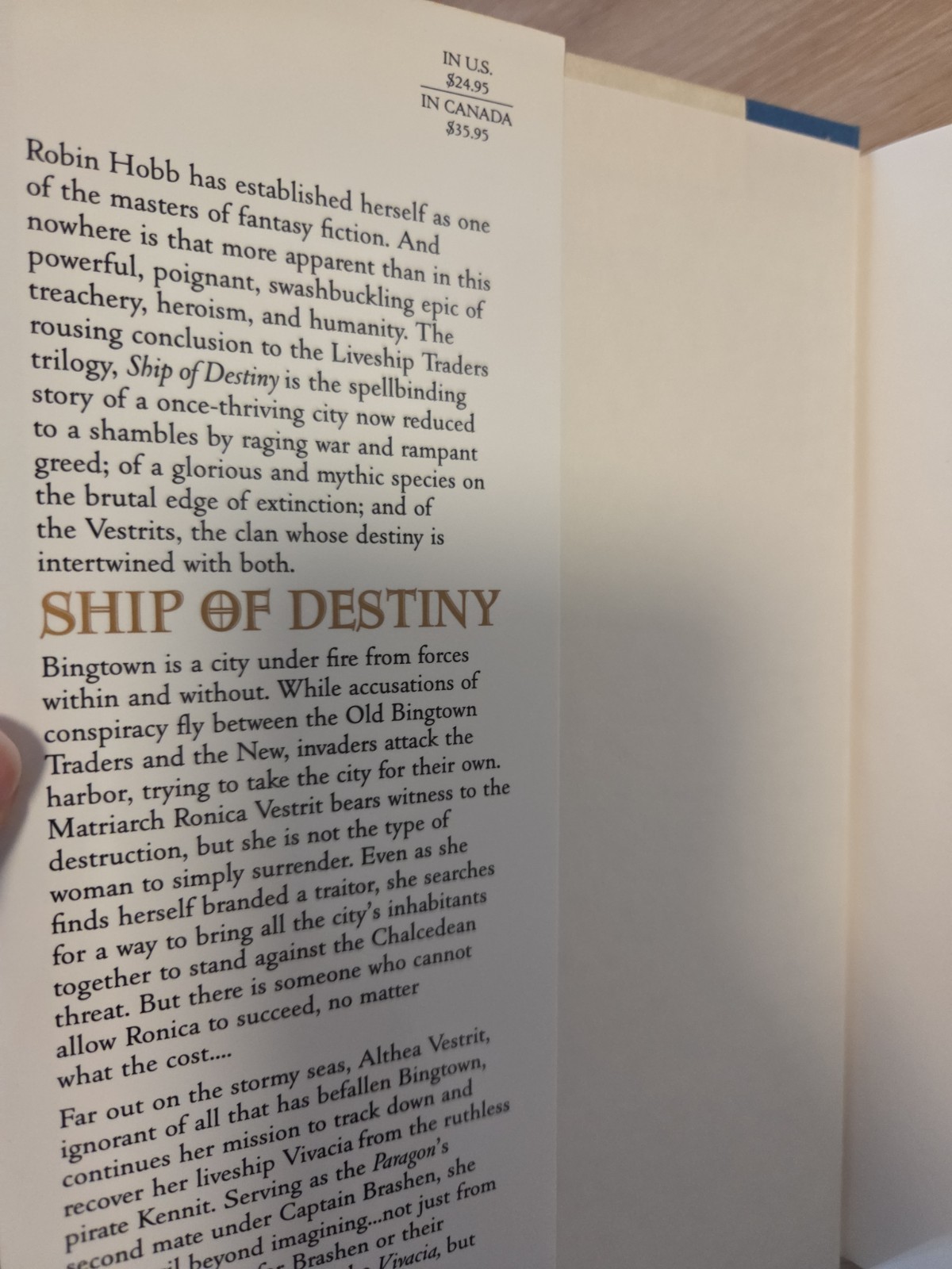 Ship of Destiny by Robin Hobb (2000, Hardcover)