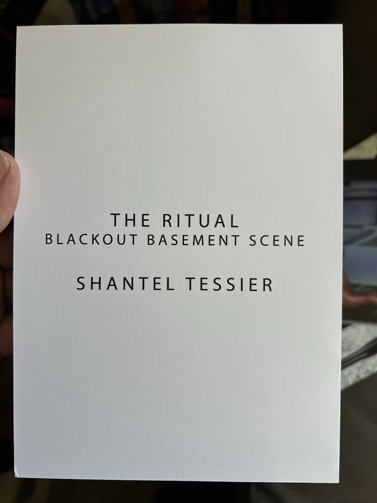 Shantel Tessier The Ritual Exclusive Signing Edition Signed Inscribed Paperback