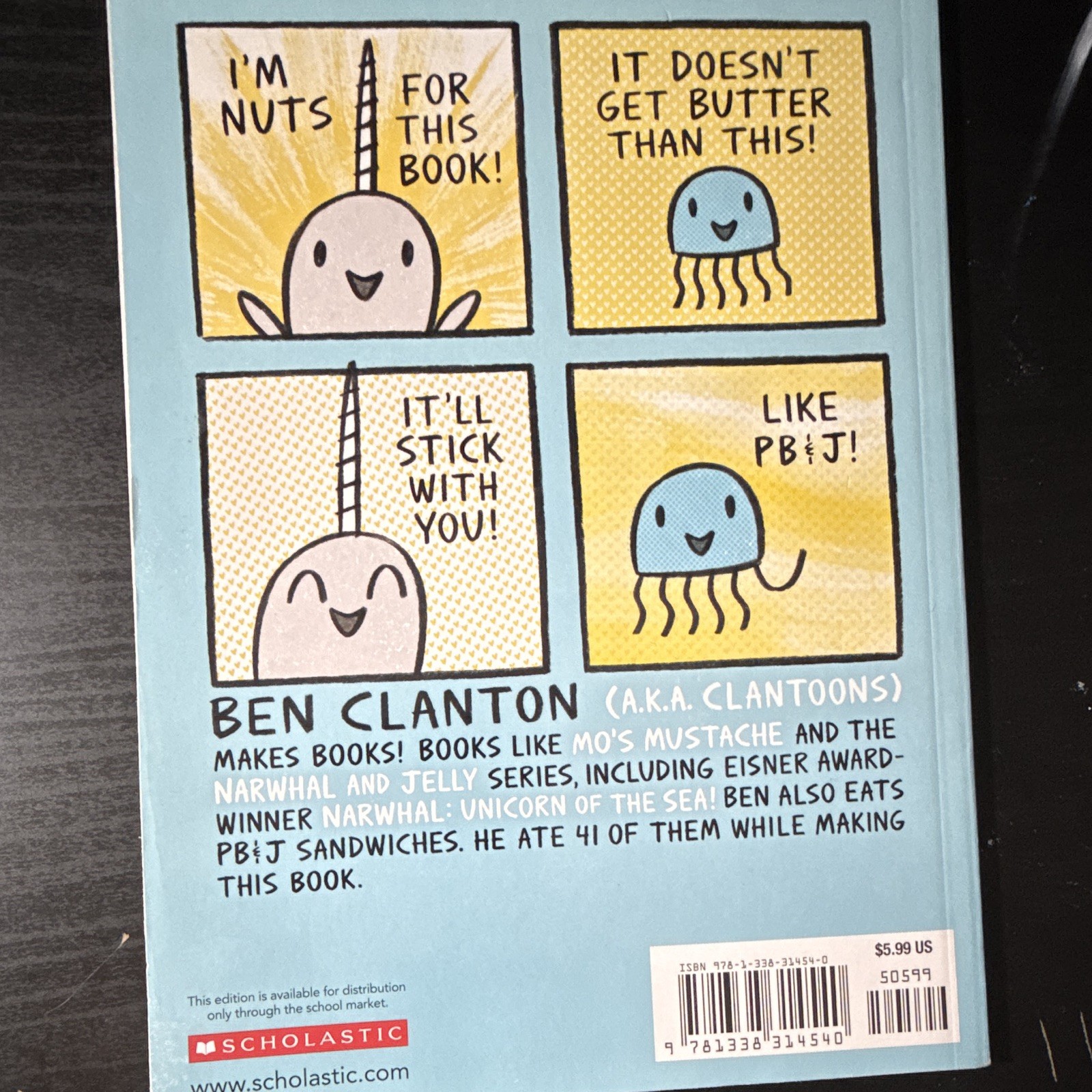 Ben Clanton Narwhal and Jelly Book Lot of 4 Scholastic PB Illustrated Ages 4-8