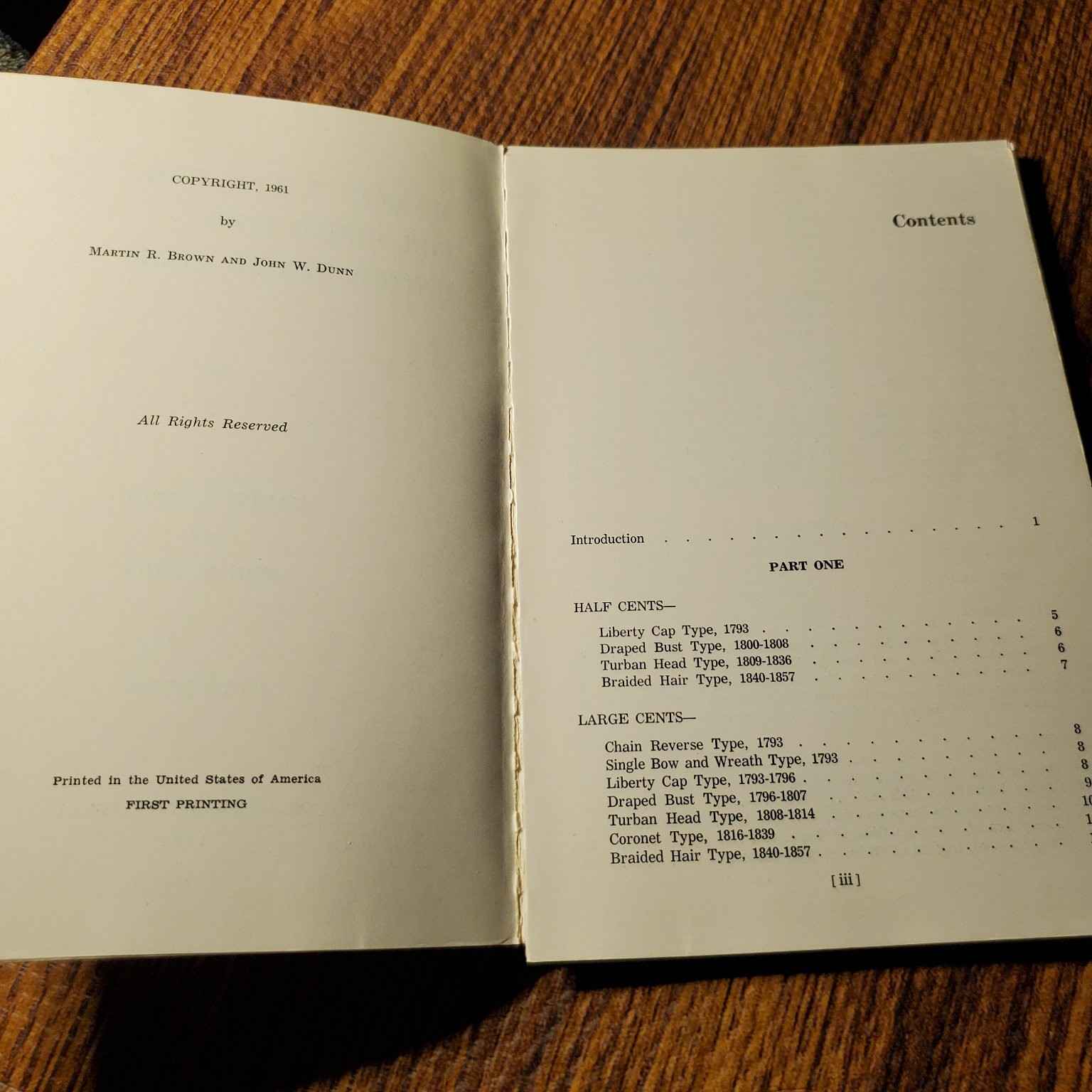 Market Value Index for Circulated US Coins Brown Dunn 1961 First Printing