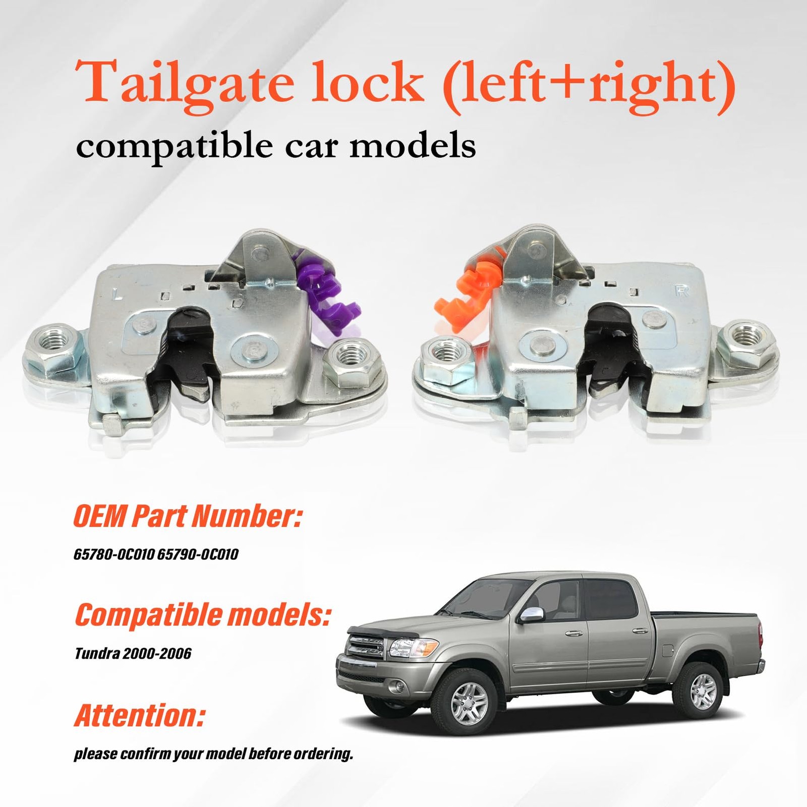 Fraylis Tailgate Latch Lock Compatible with Tundra 2000-2006 Left and Right T…
