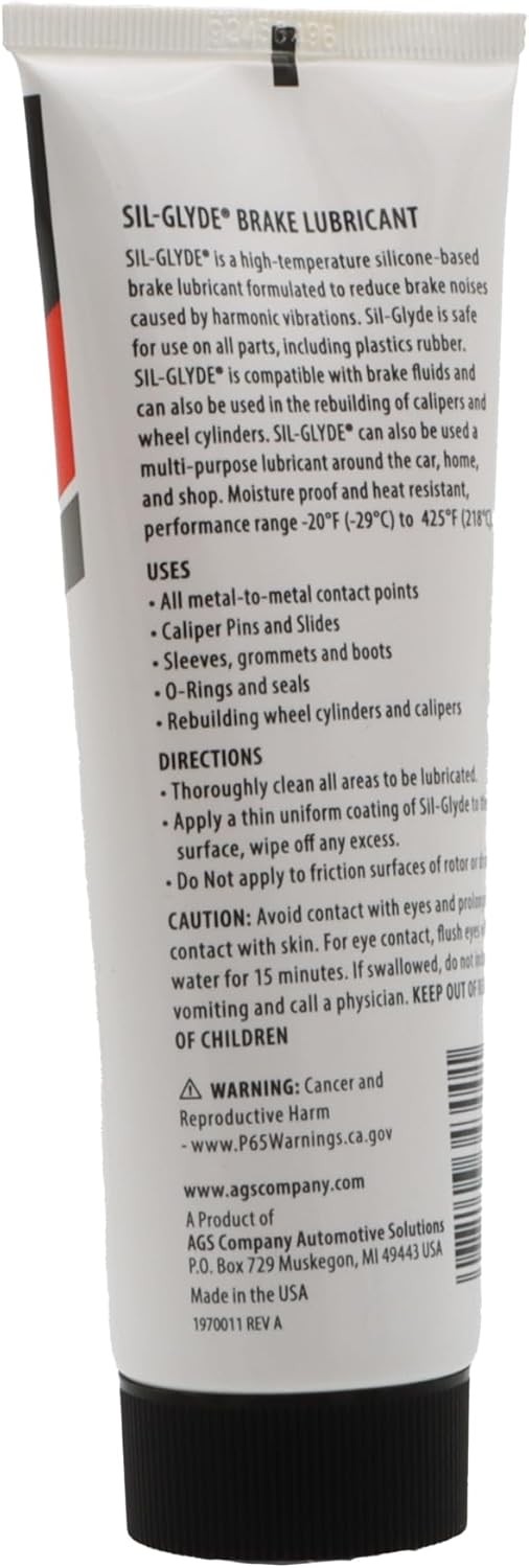 AGS SIL-Glyde 4 oz Tube Silicone Based Brake Assembly Lubricant for…