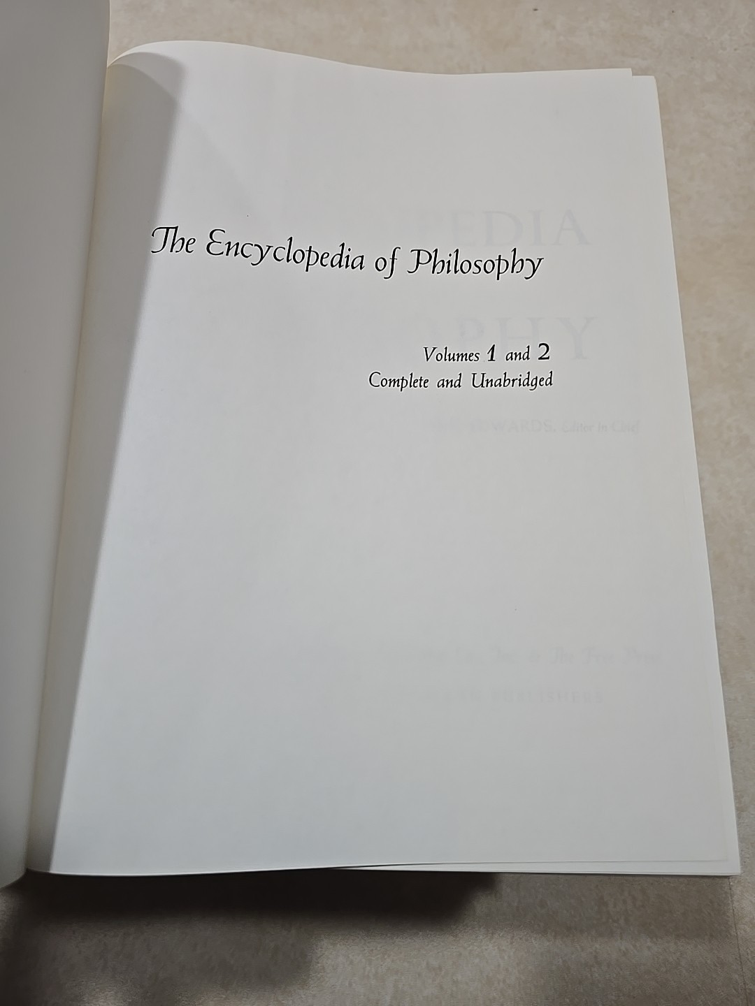 The Encyclopedia of Philosophy (8 Volumes in 4) Paul Edwards Complete Set