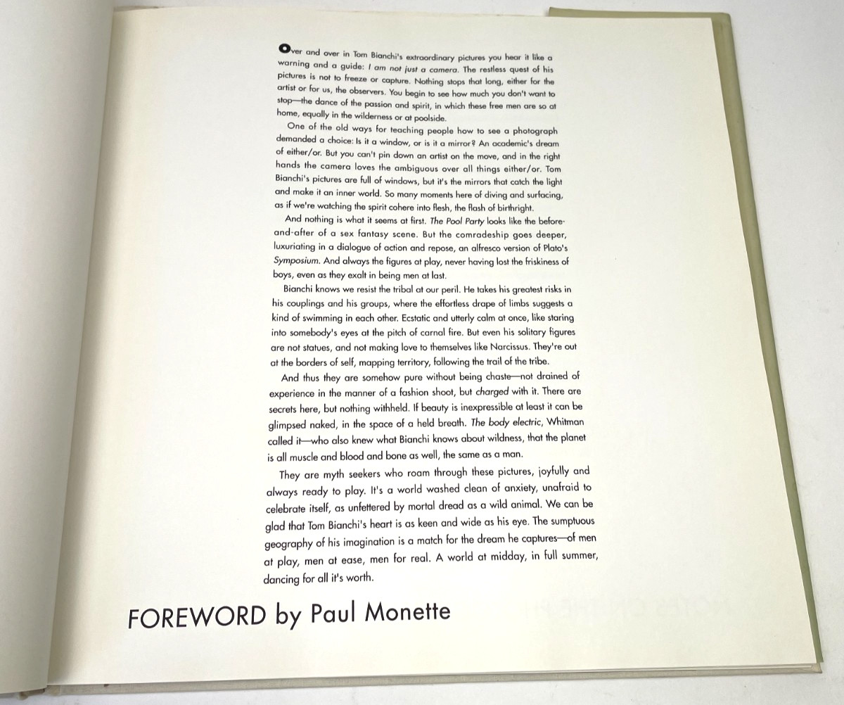 Tom Bianchi Out of the Studio St Martin’s Press 1991 HC/DJ 71pg Gay Photography