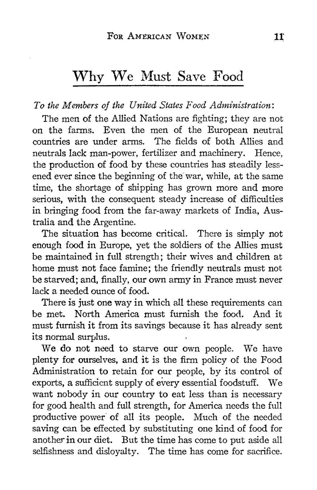 1917 War Cook Book For American Women 32 Pages