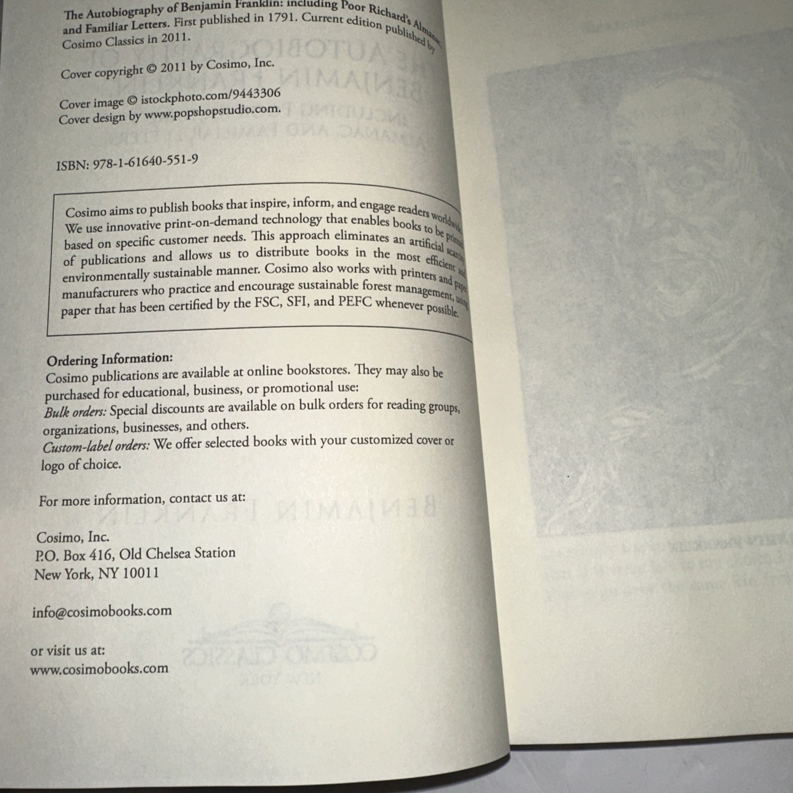 Autobiography of Benjamin Franklin Including Poor Richard’s Almanac HCDJ 2011