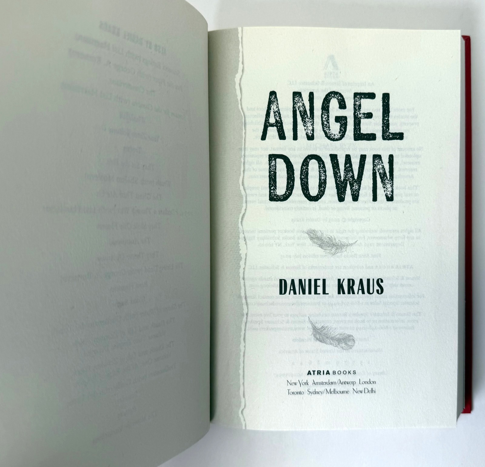 Angel Down (Pulitzer) Daniel Kraus 2025 1st edition 1st printing in Mylar, New
