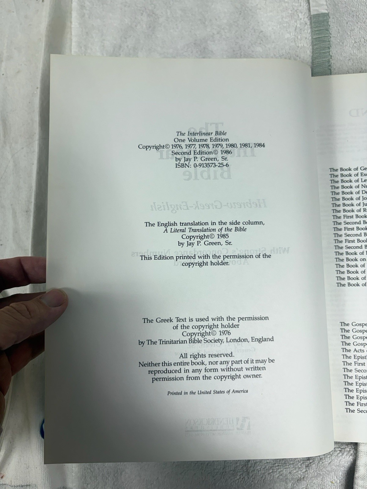The Interlinear Bible Hebrew Greek English Jay P Green 1986 Hardcover Strongs HC
