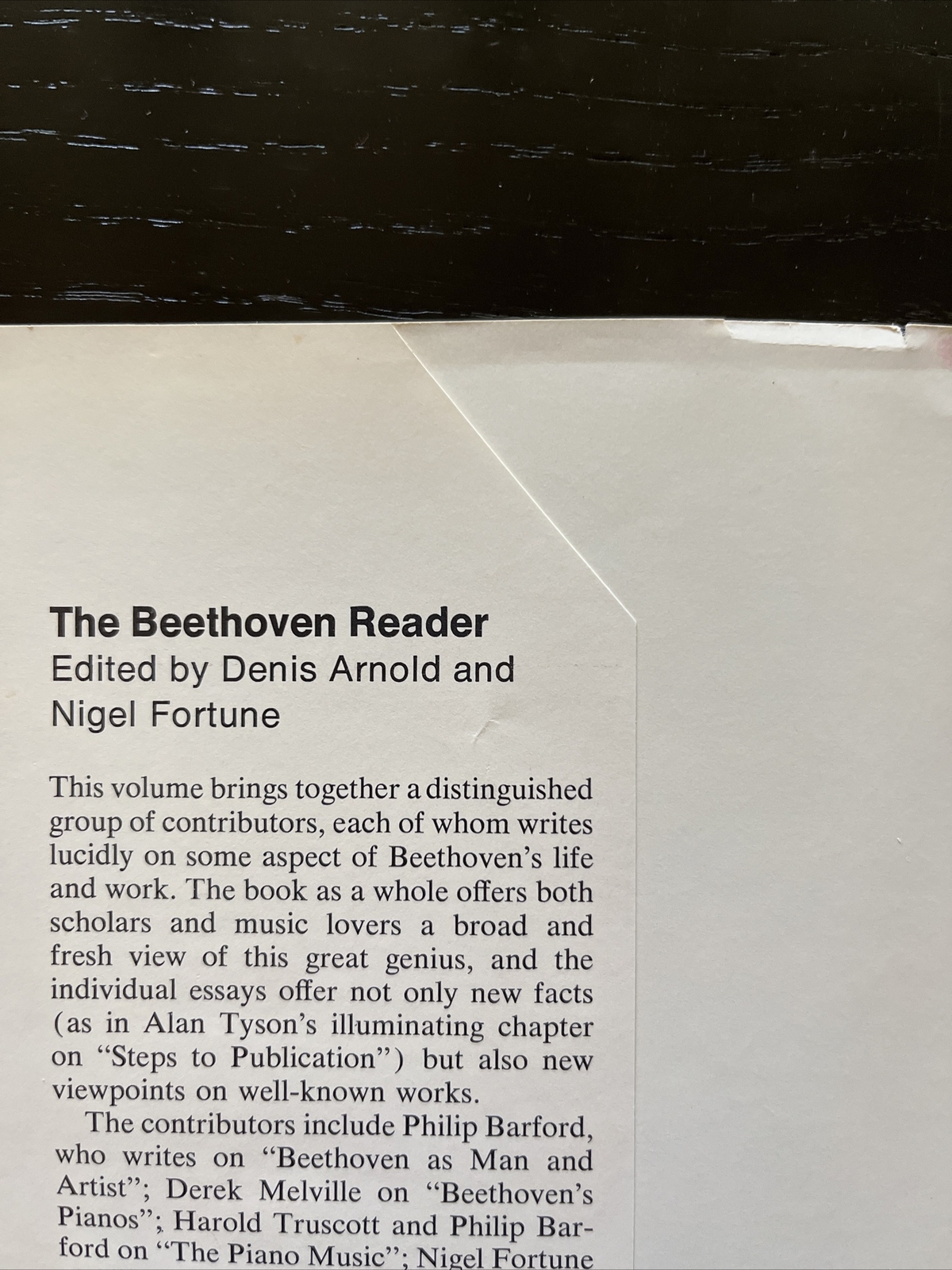 The Beethoven Reader (1971) by Arnold and Fortune Hardcover With Dust Jacket