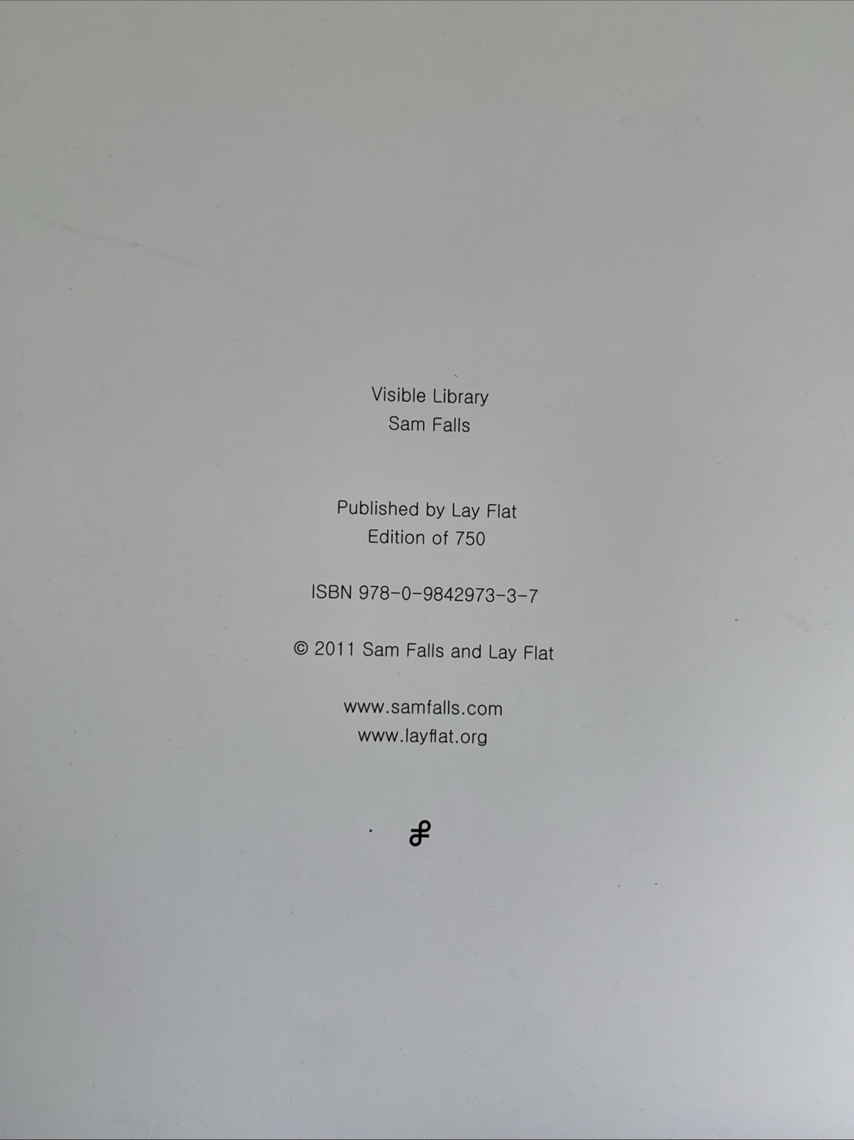 Visible Library : Sam Falls : PB, 32 pages