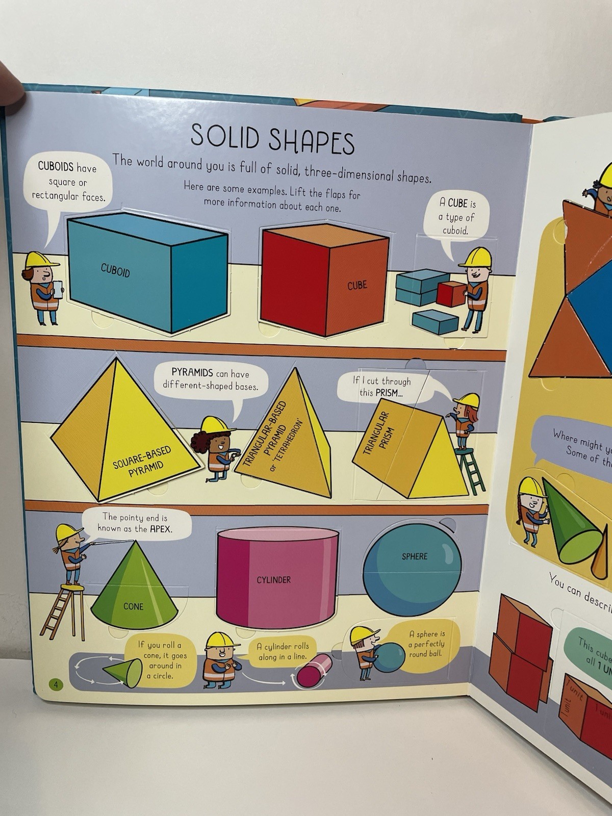 Usborne Math Shapes Lift-the-Flap Hardcover Ages 4-8 Activity Book Illustrated