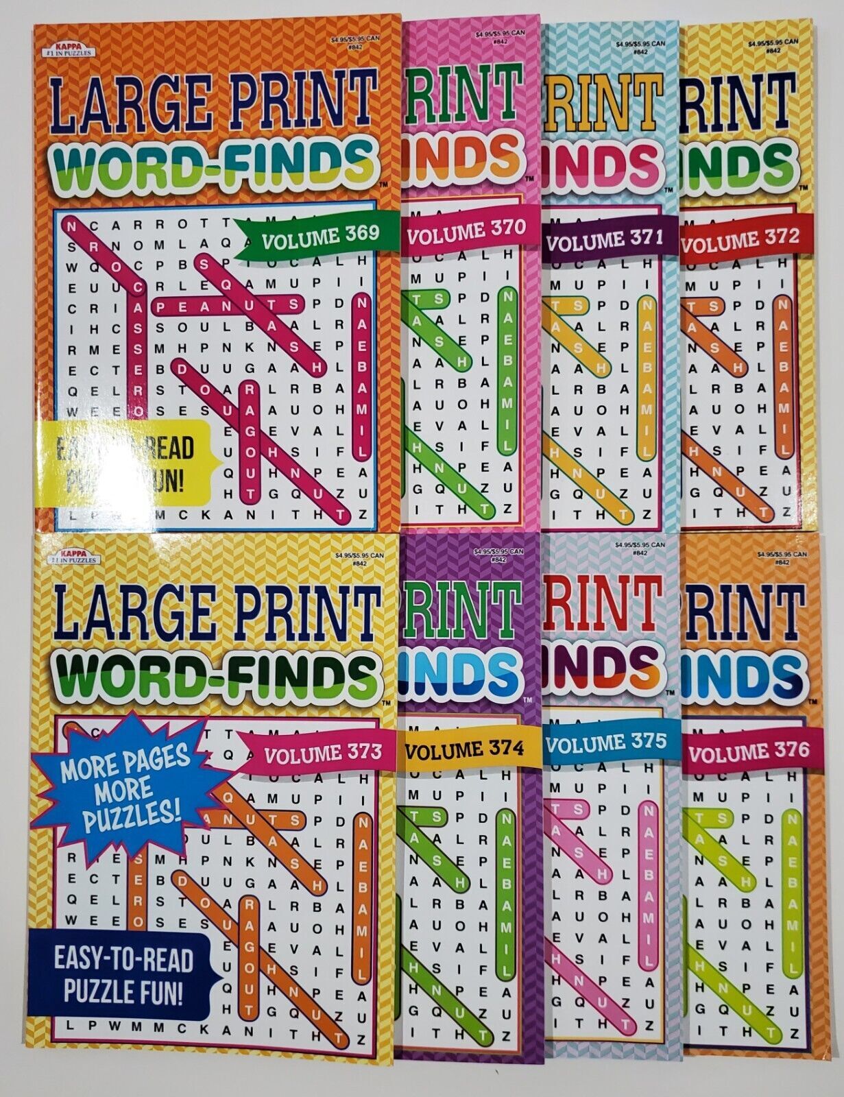 Large Print Word-Finds Puzzle Books Kappa Games,Search,Hunt~ Pick up to 30 Vols