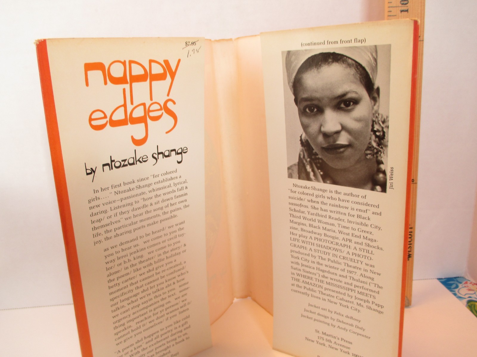 poetry book NAPPY EDGES by NTOZAKE SHANGE 1978 hc + dj St Martin’s Press