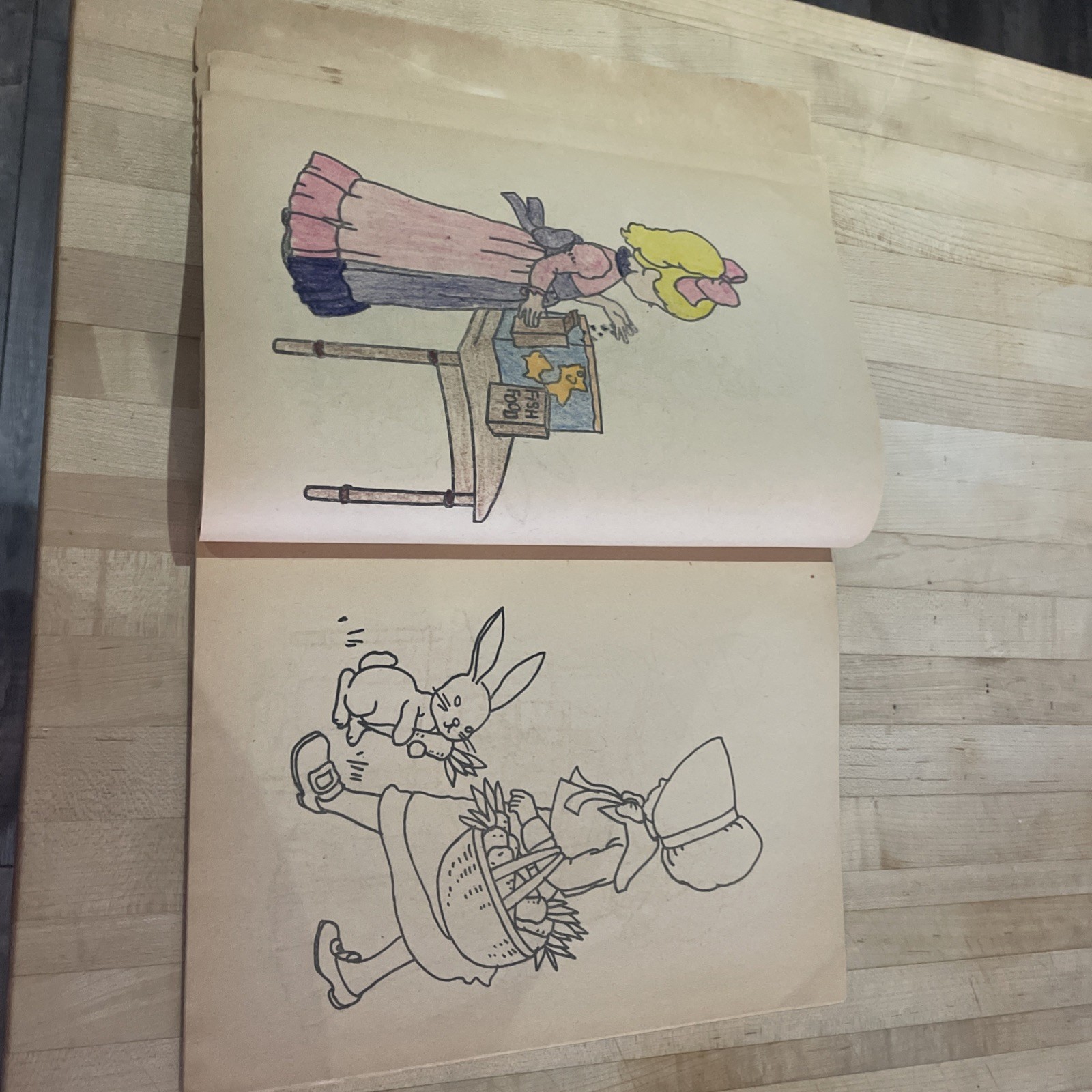 Holly Hobbie Nature Friend Coloring Book Vtg Aged Pages 1976 Slightly Distressed